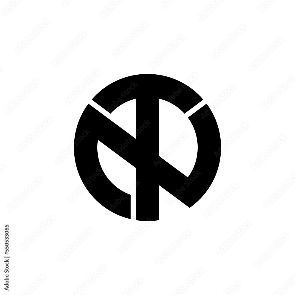 TN initial modern letter logo, circular shape monogram logo TN initial modern letter logo, circular shape monogram logo