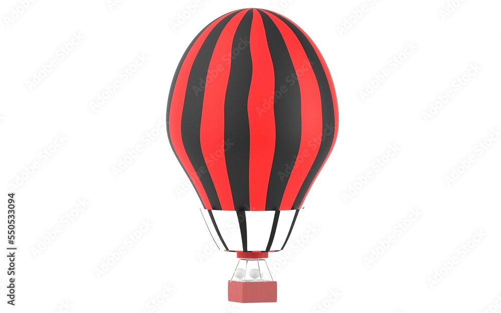 Naklejka premium 3d character , man in a hot air balloon