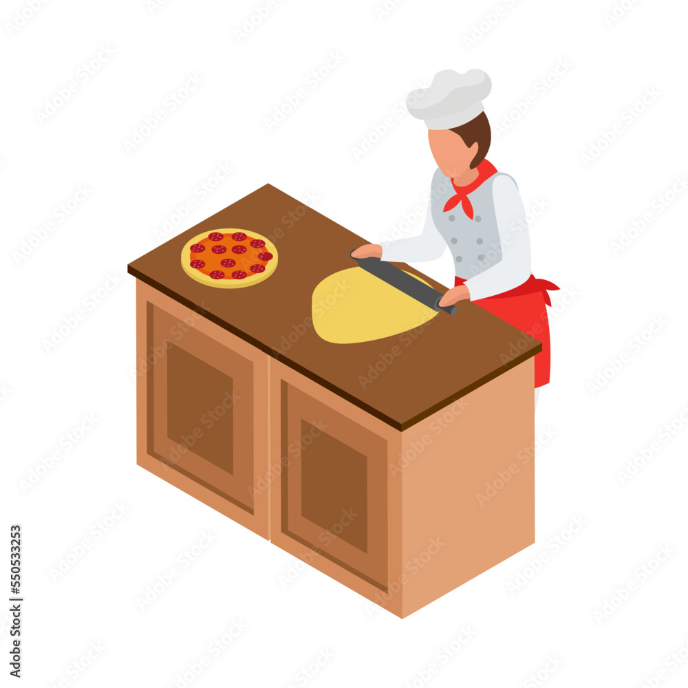Isometric Cook Rolling Composition Isometric Cook Rolling Composition