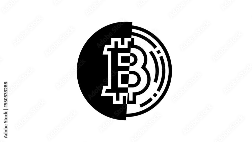 bitcoin cryptocurrency line icon animation bitcoin cryptocurrency line icon animation