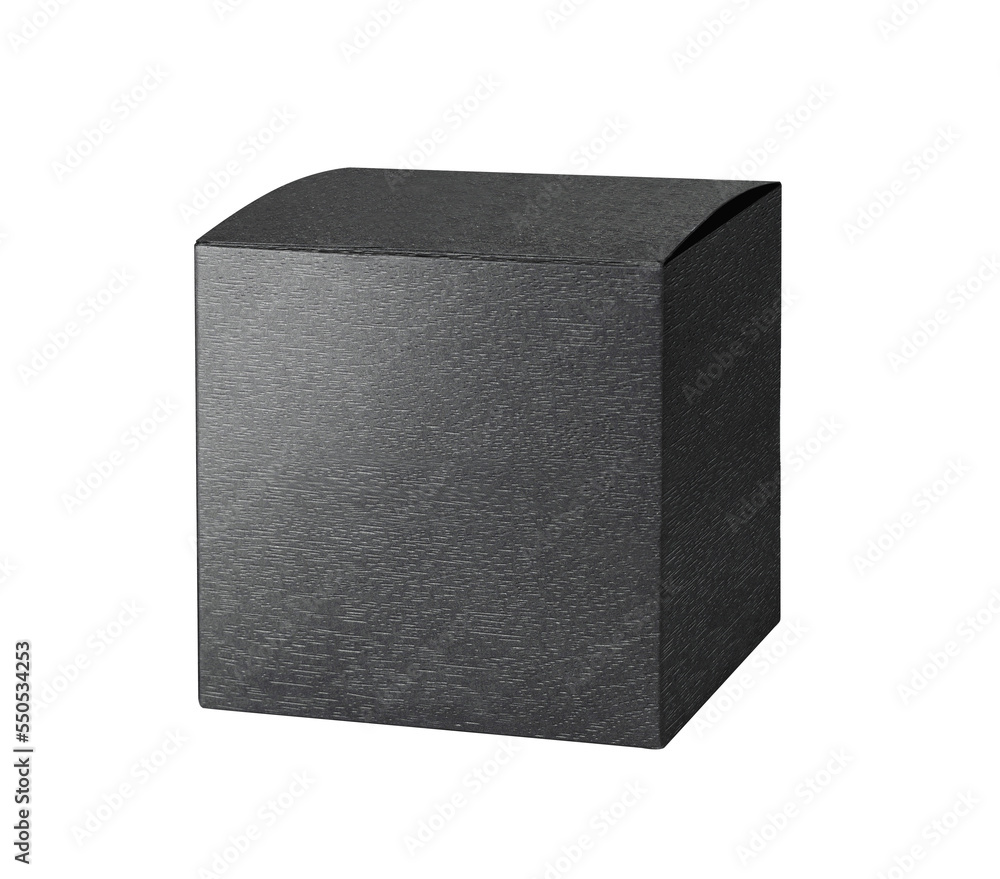 Black gift cardboard box isolatedon a transparent background Black gift cardboard box isolatedon a transparent background
