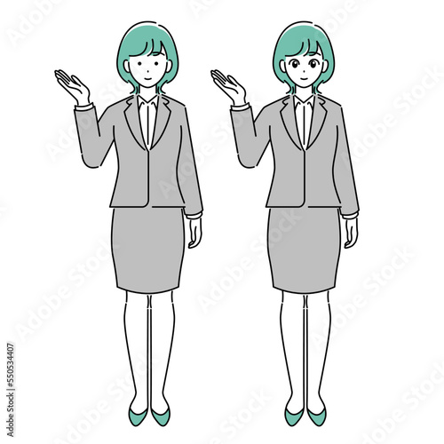 手を挙げているビジネスパーソンのイラスト素材