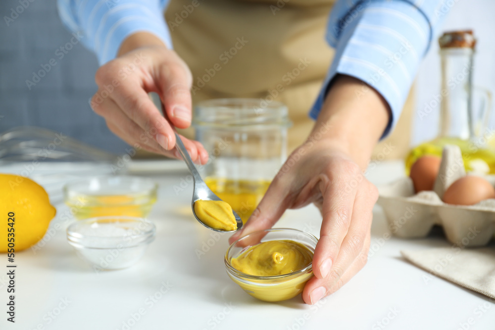 Concept of cooking egg sauce, mayonnaise sauce Concept of cooking egg sauce, mayonnaise sauce