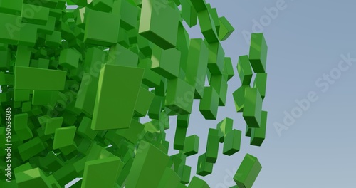 Abstract background of 3d cubes made in Blender