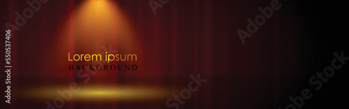 Golden spotlight template of competition position award place with copy space vector illustration