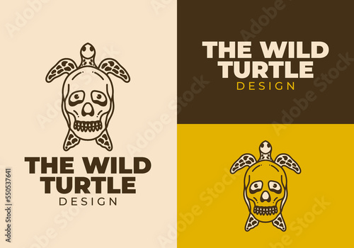 Vintage art illustration of a wild turtle