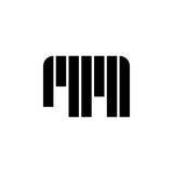 Striped elephant. Vector logo. 