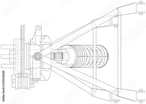 Car suspension with shock absorber