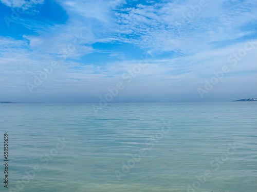 Blue sea horizon  seascape background