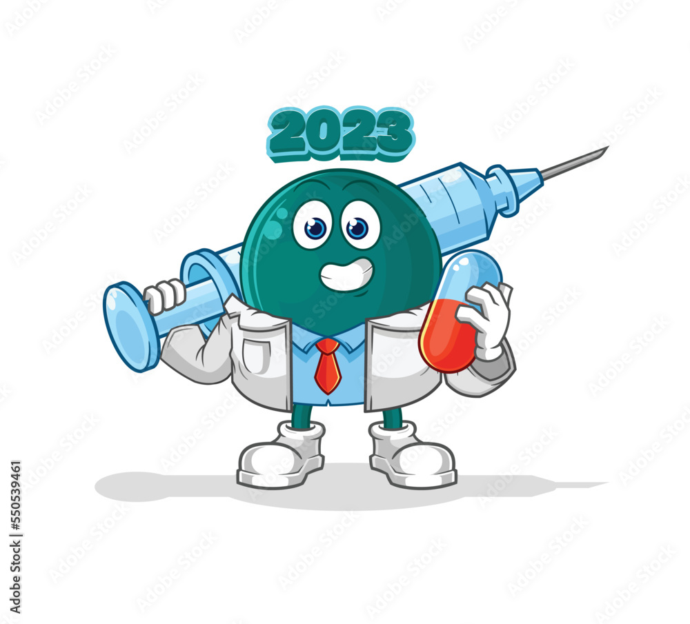 2023 doctor holding medichine and injection 2023 doctor holding medichine and injection