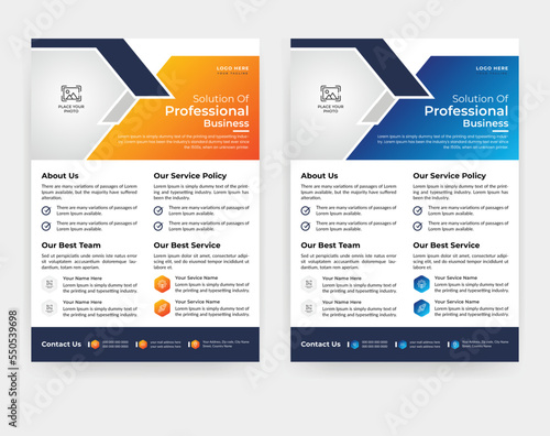 Modern business corporative flyer template in A4 size