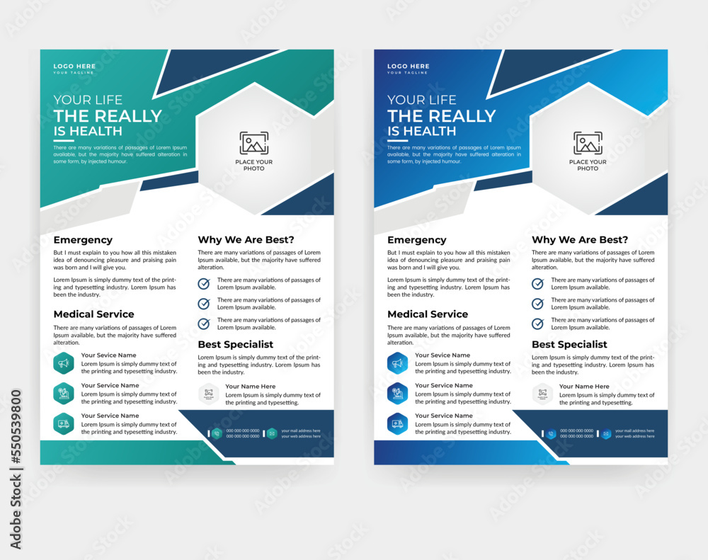 Informative medical flyer multipurpose flyer template design