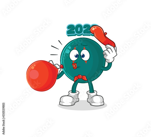 2023 pantomime blowing balloon. cartoon mascot vector