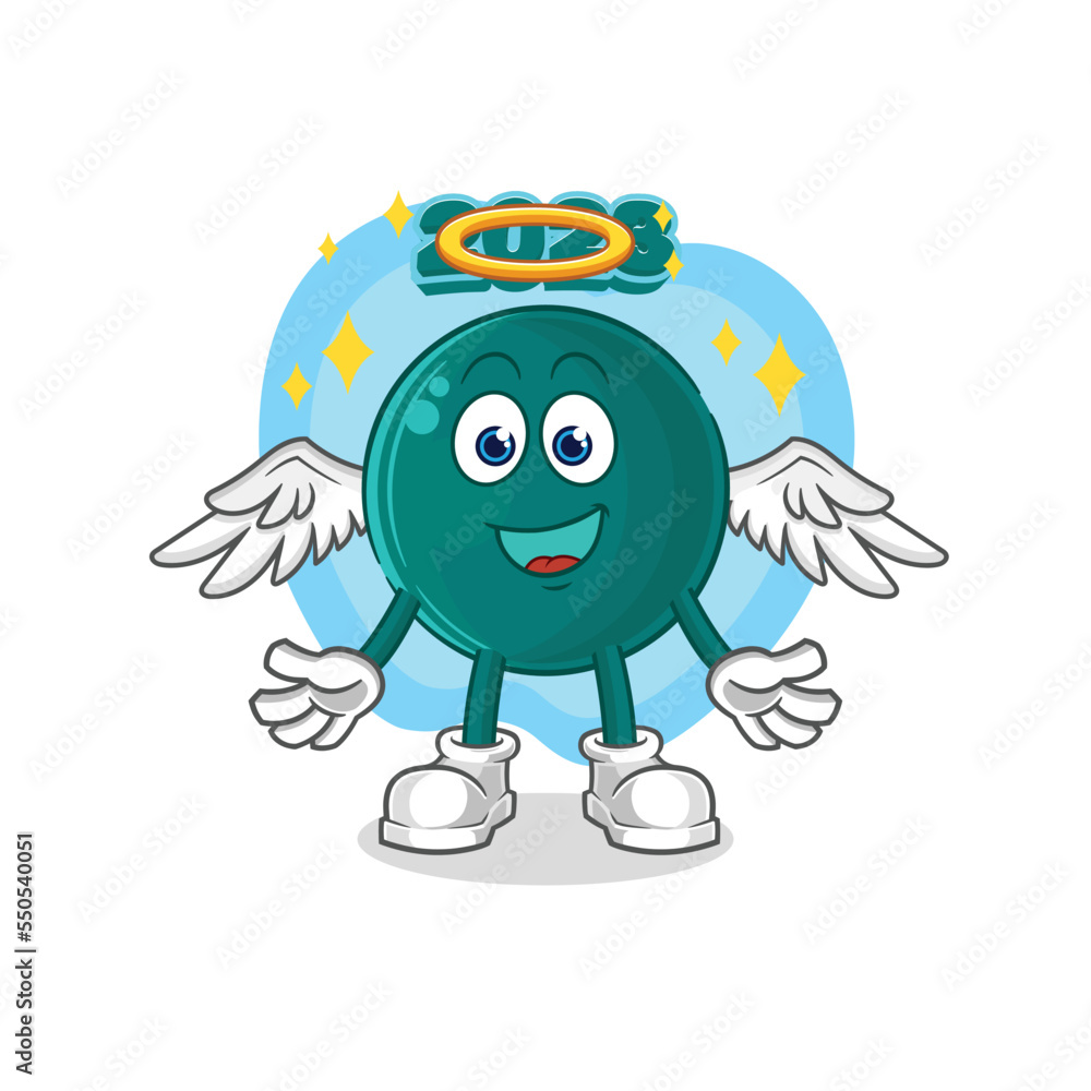 Fototapeta premium 2023 angel with wings vector. cartoon character