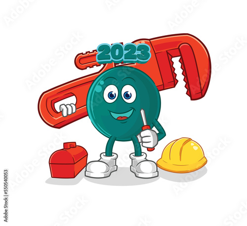 2023 plumber cartoon. cartoon mascot vector