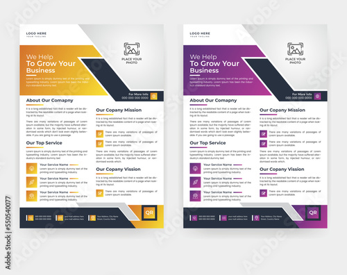 Clean and minimal corporate flyer template design in A4 size