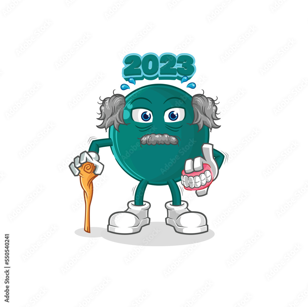2023 white haired old man. character vector