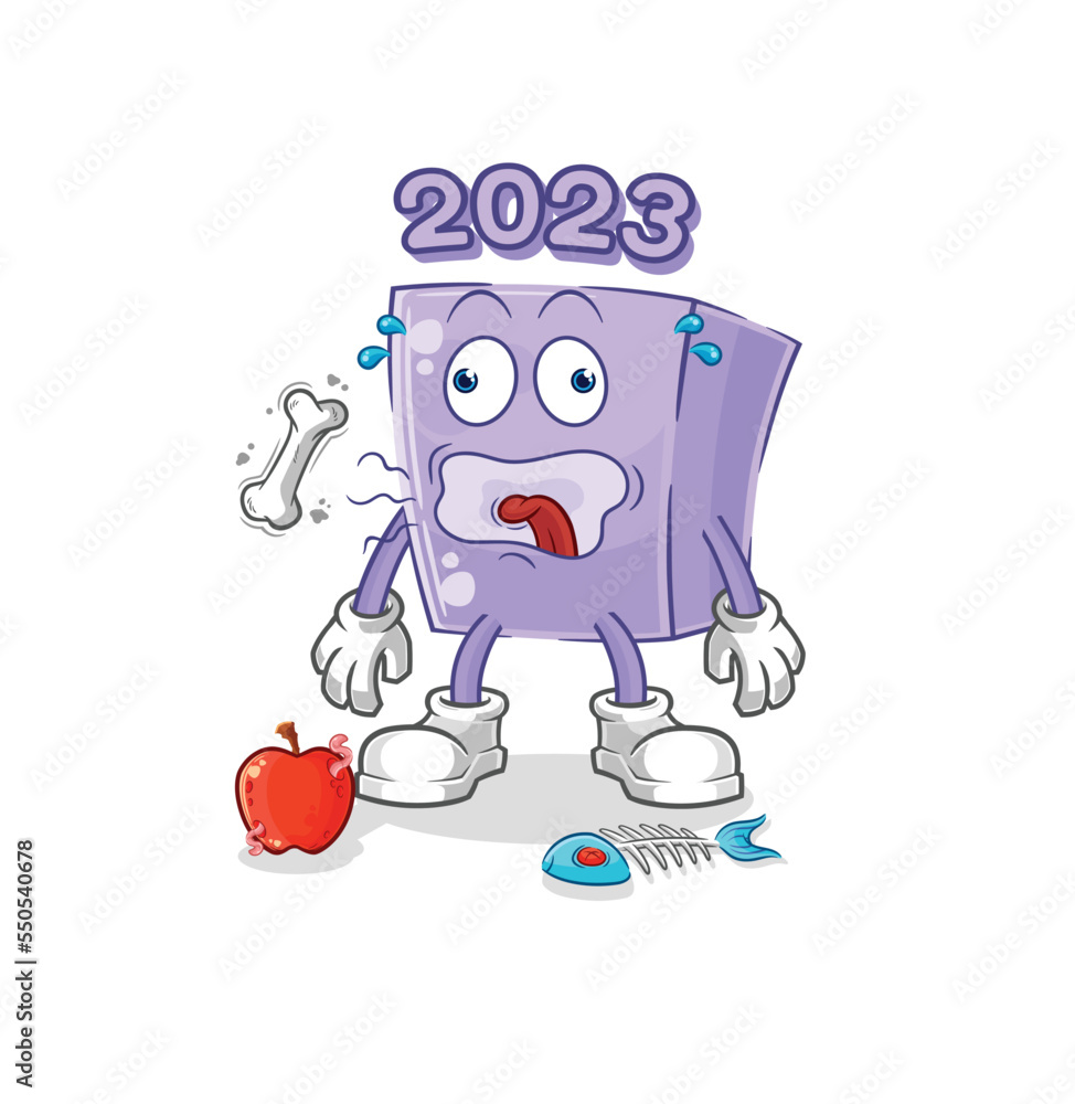 new year burp mascot. cartoon vector