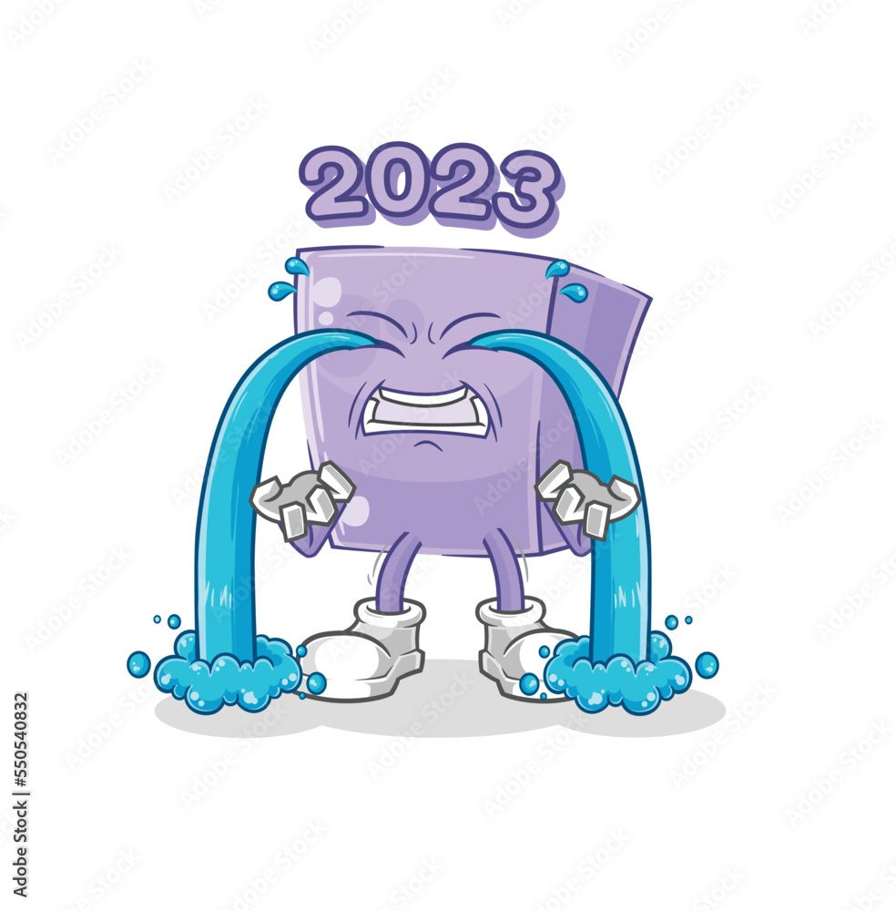 new year crying illustration. character vector new year crying illustration. character vector