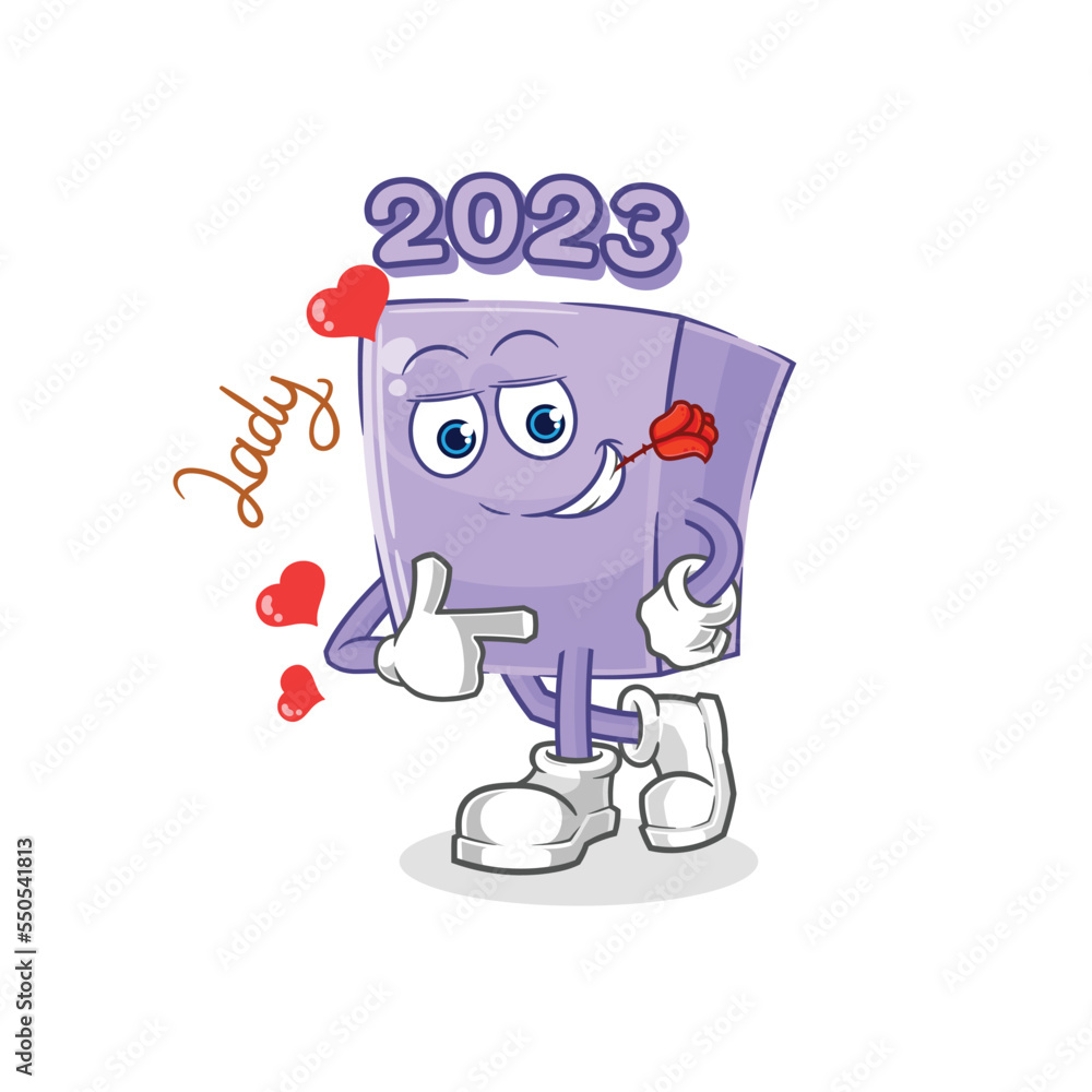 new year flirting illustration. character vector