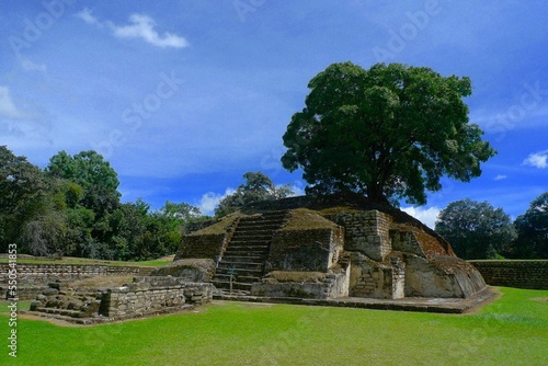 Iximche ancient mayan ruins photo