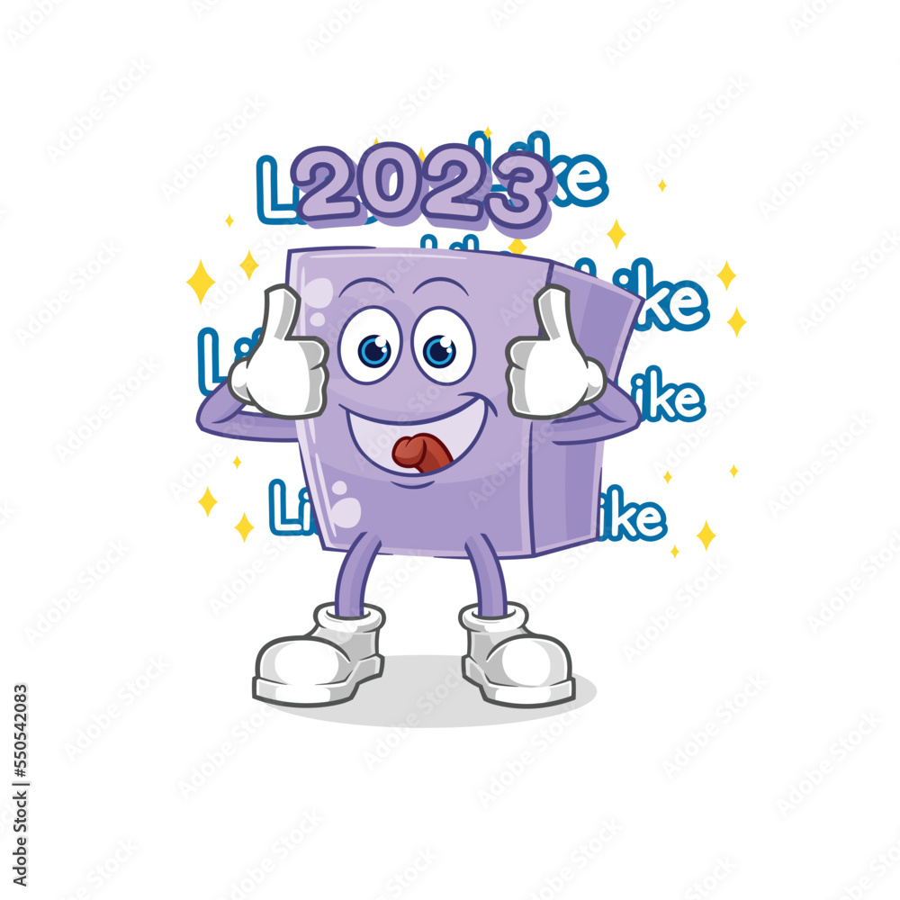 new year give lots of likes. cartoon vector new year give lots of likes. cartoon vector