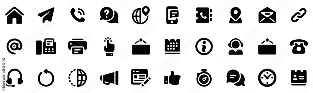 Customer Service icon pack, Contact us solid icon, contact vector illustration, information icon Customer Service icon pack, Contact us solid icon, contact vector illustration, information icon