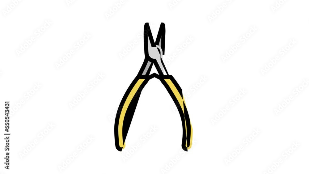chain nose pliers color icon animation chain nose pliers color icon animation