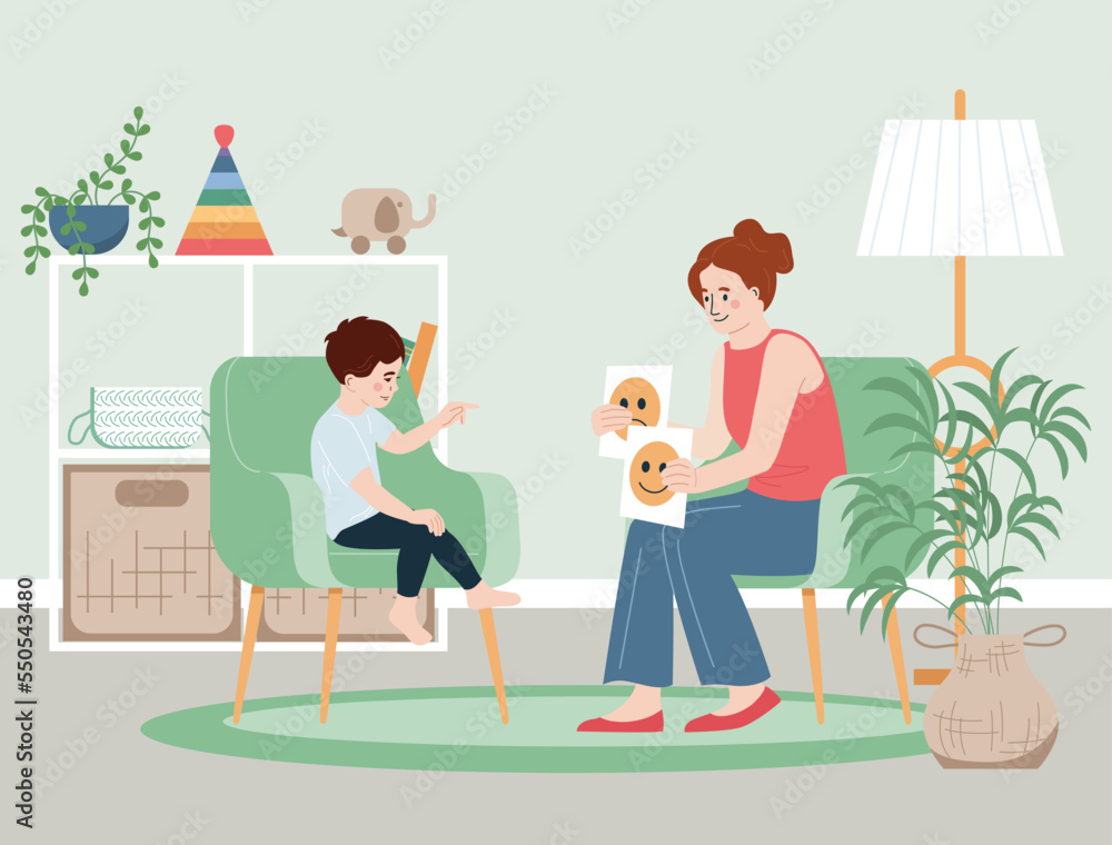 Child Psychologist Flat Concept Child Psychologist Flat Concept