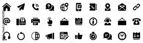 Customer Service icon pack, Contact us solid icon, contact vector illustration, information icon
