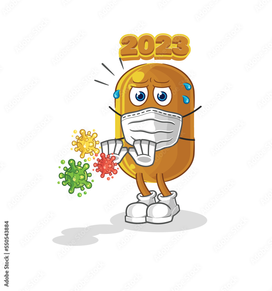 2023 new year refuse viruses cartoon. cartoon mascot vector