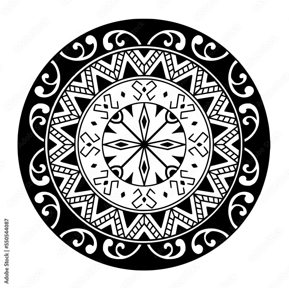 Polynesian circle tattoo design.  Aboriginal samoan. Vector illustration eps10.