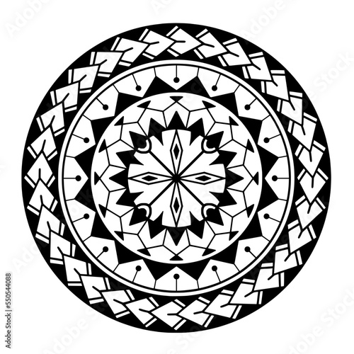 Polynesian circle tattoo design.  Aboriginal samoan. Vector illustration eps10.