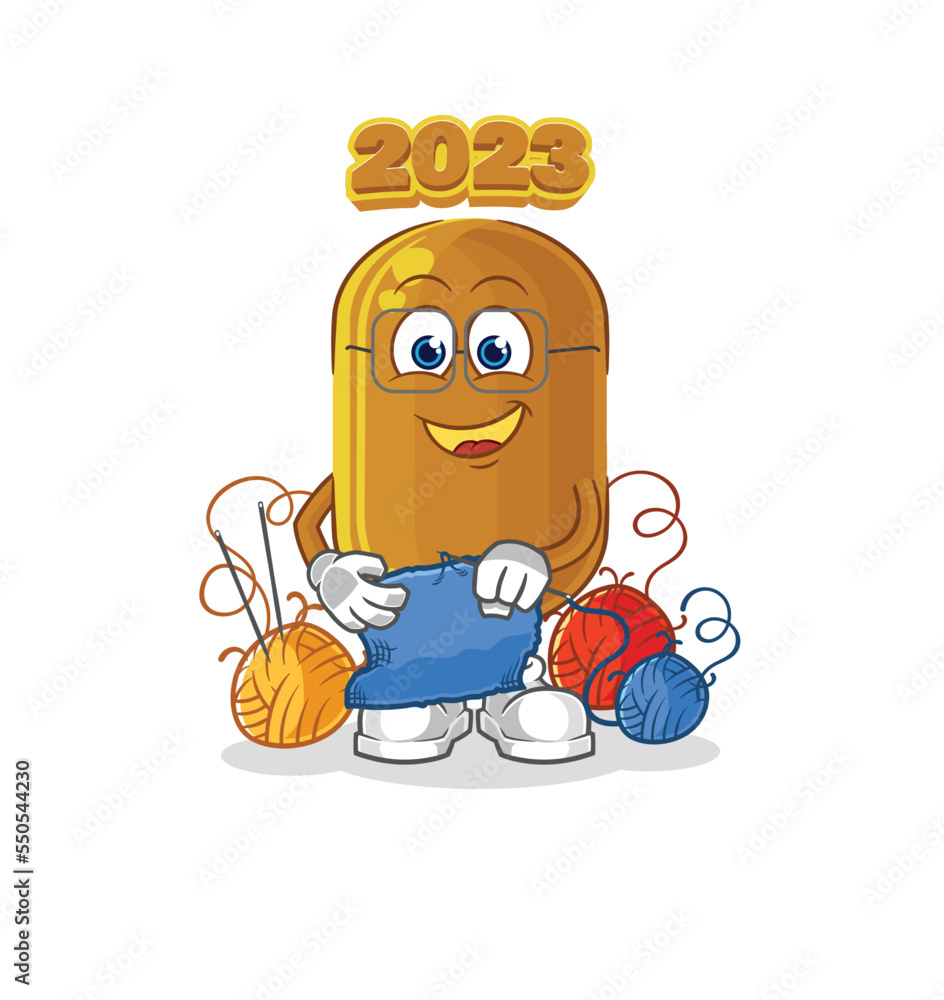 2023 new year tailor mascot. cartoon vector 2023 new year tailor mascot. cartoon vector