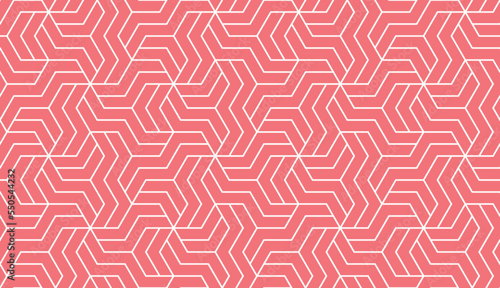 Abstract geometric pattern with stripes, lines. Seamless vector background. White and pink ornament. Simple lattice graphic design Abstract geometric pattern with stripes, lines. Seamless vector background. White and pink ornament. Simple lattice graphic design