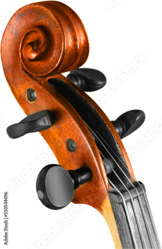 Detail of a Violin Pegbox, Isolated photo