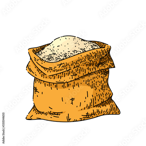 sugar bag hand drawn vector. food refined, granules package, packet pouch sugar bag sketch. isolated color illustration
