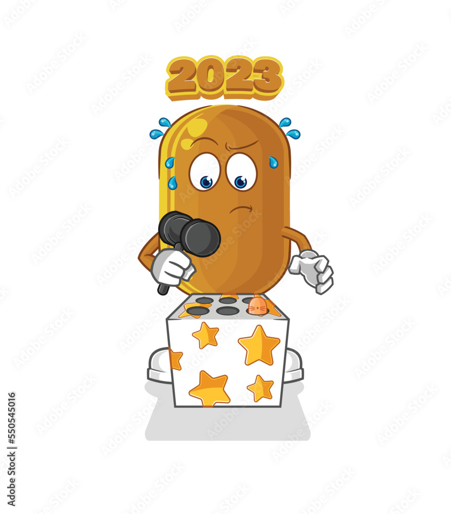 2023 new year play whack a mole mascot. cartoon vector 2023 new year play whack a mole mascot. cartoon vector