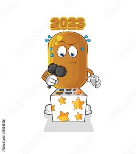 2023 new year play whack a mole mascot. cartoon vector