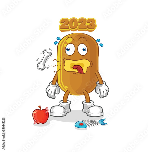 2023 new year burp mascot. cartoon vector