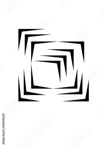Motif principal réaliser avec un seul motifs de base qui  est une flèche simple de couleur noir indiquant les diagonales