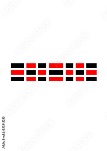 Motif rectangulaire former de carrés et de rectangle noir et rouge graphisme simple mais original.