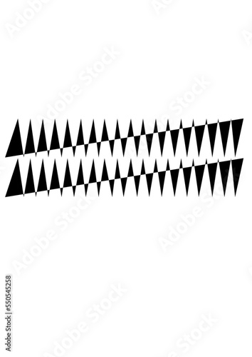 Plusieurs lignes superposées les unes sur les autres pour donner un motif zigzague global très original.