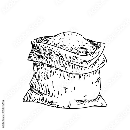 sugar bag hand drawn vector. food refined, granules package, packet pouch sugar bag sketch. isolated color illustration