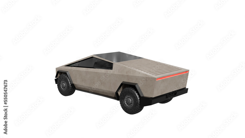 TESLA CYBERTRUCK, 3d rendering of TESLA car on isolated ONG background ...
