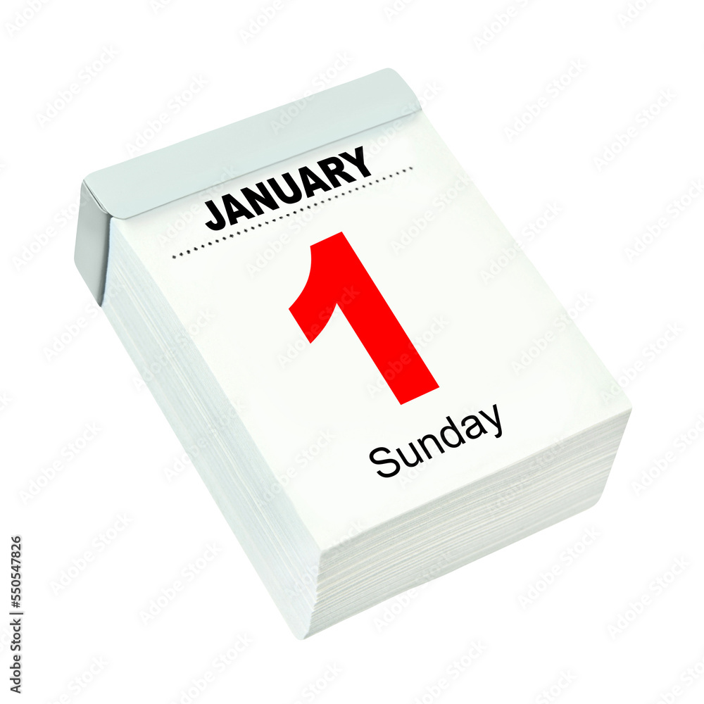 Calendar 2023 January 1 Sunday isolated on transparent background Calendar 2023 January 1 Sunday isolated on transparent background