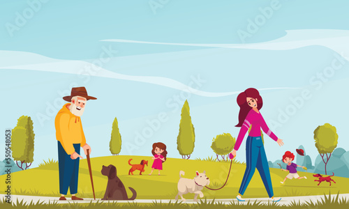 Dog Walking Cartoon