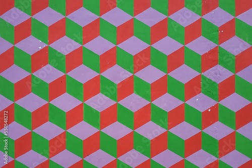 seamless geometric pattern, squares cubical colorfull