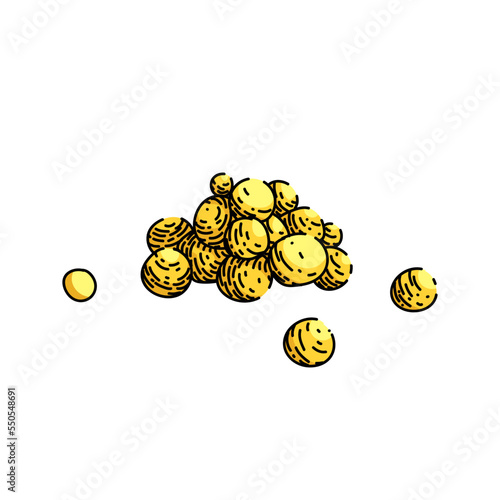 mustard grain hand drawn vector. yellow seasoning, food seed, ingredient condiment, spice natural, sauce seeds cooking mustard grain sketch. isolated color illustration