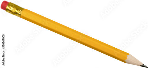 Yellow Pencil with Eraser at the End - Isolated